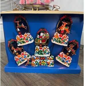 Noma 94' Here Comes Santa y2k Animated Christmas Village Reindeer and Lights NWT